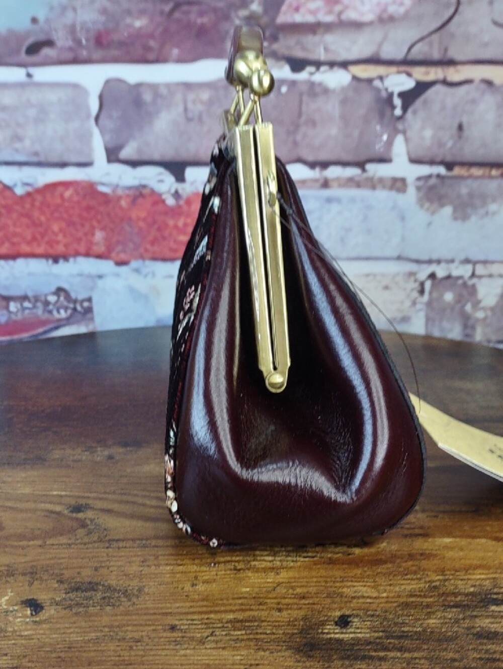 Patricia Nash "Kelmscott" Burgundy Embroidered Velvet Frame Bag - Picture 3 of 11